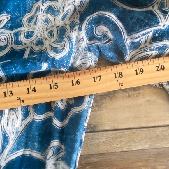 Jaase Wide Leg Jumpsuit Size XS Boho Downstring 3/4 Sleeve V-Neck Color Blue - Picture 7 of 12